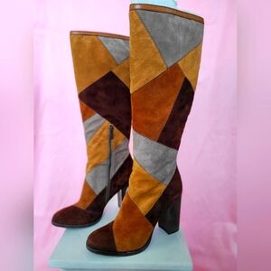 Frye - Claude patchwork tall boho boots sz 8.5
